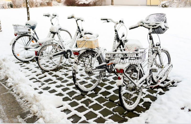 Image d'illustration : vélo sous la neige